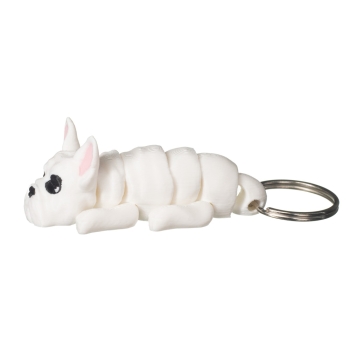 Buldog francuski biały - brelok do kluczy